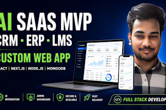 build ai saas mvp, ai chatbot, crm, erp, lms, or business web app