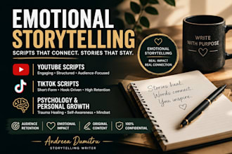 write emotional storytelling scripts for youtube and tiktok