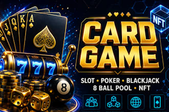develop 8 ball pool, slot, poker, blackjack, casi game, baccarat, nft game app
