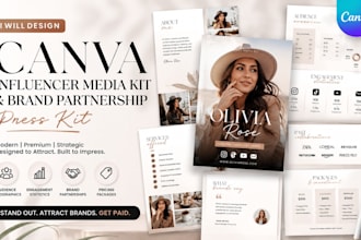 design canva influencer media kit and brand partnership press kit