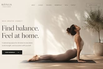 design squarespace yoga studio website with class booking