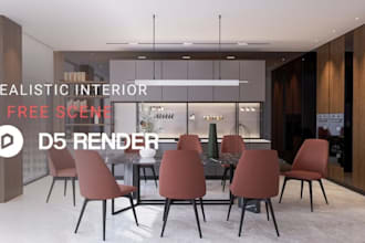 do 3d architectural interior design using d5 render, homestyler, corona renderer