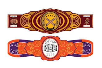 unique cigar label, cigar logo, cigar band and cigar box design