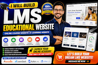 build lms educational website online course website education, elearning website