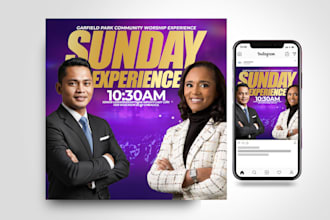 do a stunning church, event flyer design or postcard design