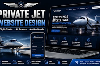 design aviation website for private jet flight charter and air services