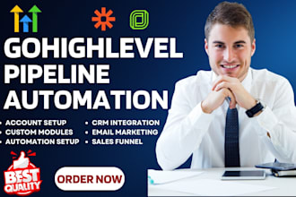 setup gohighlevel CRM pipeline workflow automation jobber zapier integration