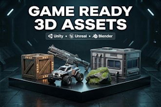 create game ready 3d assets and props for unity and unreal engine