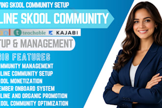 setup skool online community, skool course creation, skool community manager