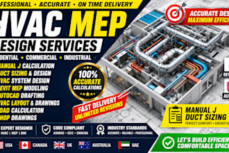 design hvac mep manual j calculation duct sizing revit mep autocad drafting
