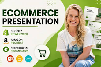 design ecommerce presentation, shopify powerpoint, amazon product presentation