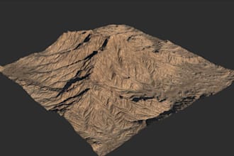 remodel digital terrain model from map, dem dtm from lidar point cloud for print