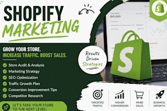 do shopify marketing and create a growth strategy for your shopify store