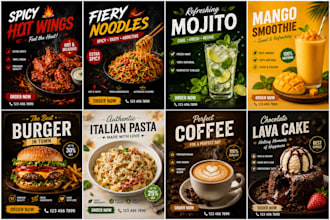 create eye catching posters for restaurants and cafes