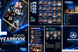create a yearbook ad photocollage printable real  estate book cover design