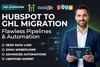 migrate hubspot to gohighlevel, zoho workflows, pipelines and automation