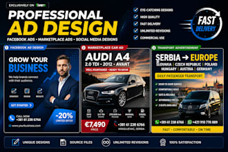 create professional facebook, marketplace and social media ads