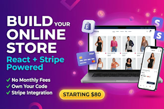 build ecommerce website with stripe payment in react shopify alternative