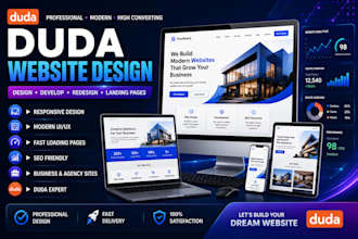 design develop redesign website and landing page using duda website builder