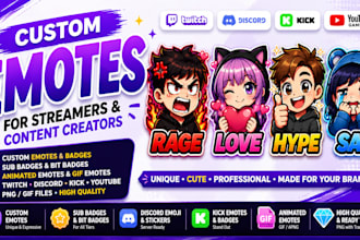 twitch emotes discord emotes animated emotes vtuber emotes kick emotes streamer