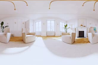 create 3d 360 panorama, VR tour, TV wall and architectural visualization