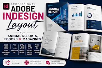 do adobe indesign layout for annual reports, ebooks and magazines