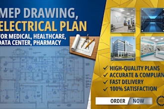 do mep drawing, electrical plan for medical, healthcare, data center, pharmacy