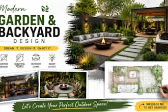 create modern garden layout plan backyard desgn idea outdoor space visualization
