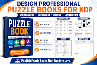 create sudoku word search maze crossword  puzzle activity book for amazon KDP