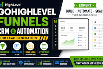 build gohighlevel funnels, CRM and automation for lead generation