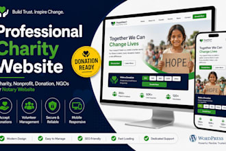 design charity, nonprofit, donation, ngos or notary website