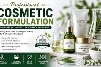 develop custom cosmetic formulation for skincare and beauty products
