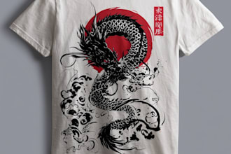 do a japanese t shirt illustration