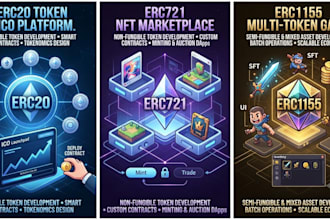 develop erc20 erc721 erc1155 smart contracts and web3 dapps