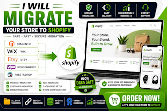 migrate magento wix esty woocommerce prestashop store to shopify