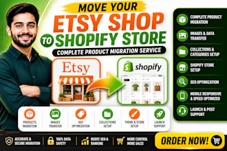 move your etsy shop to shopify store with complete product migration service