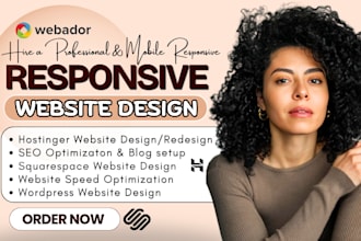 design or redesign hostinger website, bluehost, wordpress, squarespace website