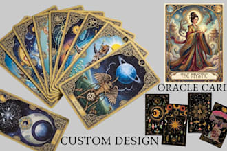 design custom tarot card oracle deck spiritual cards tarot artwork illustration