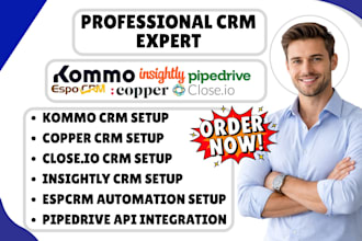 espocrm automation copper close io kommo crm insightly pipedrive api integration