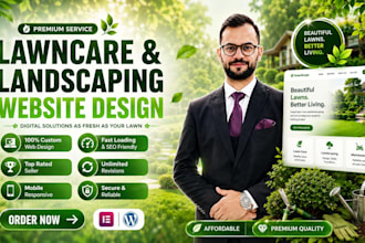 design modern lawn care, landscaping, gardening or tree removal website