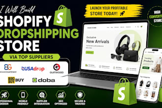 build shopify dropshipping store via brandsgateway usadrop gumroad bigbuy doba
