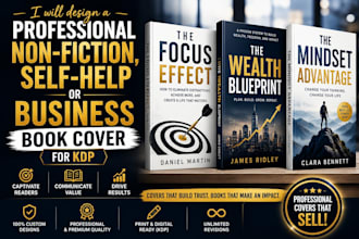 design a professional non fiction self help business book cover for KDP
