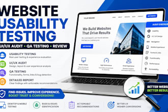 do website usability texting, UI UX audit, website review QA testing