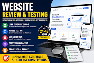 do website review, website testing, website usability for your website or app
