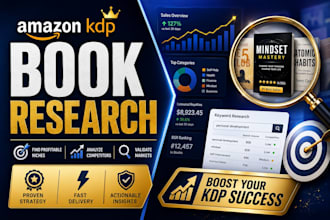 do amazon KDP book market research, competitor analysis and niche research