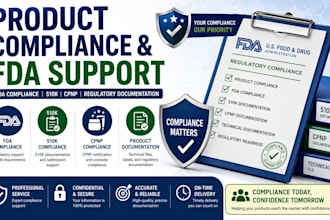 handle product compliance documentation, cpnp, fda compliance, 510k compliance