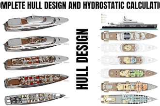 create ship hull design and hydrostatic calclations