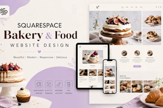 design squarespace bakery food website design blog site landing page