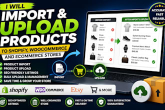 import product upload products to shopify woocommerce  ecommerce stores