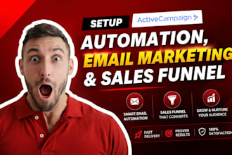 setup activecampaign automation, email marketing and sales funnel